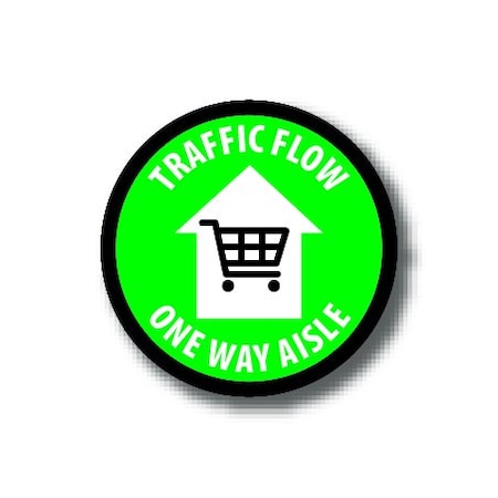 Ergomat 6in CIRCLE SIGNS Traffic Flow One Way Aisle DSV-SIGN 36 #3959 -UEN